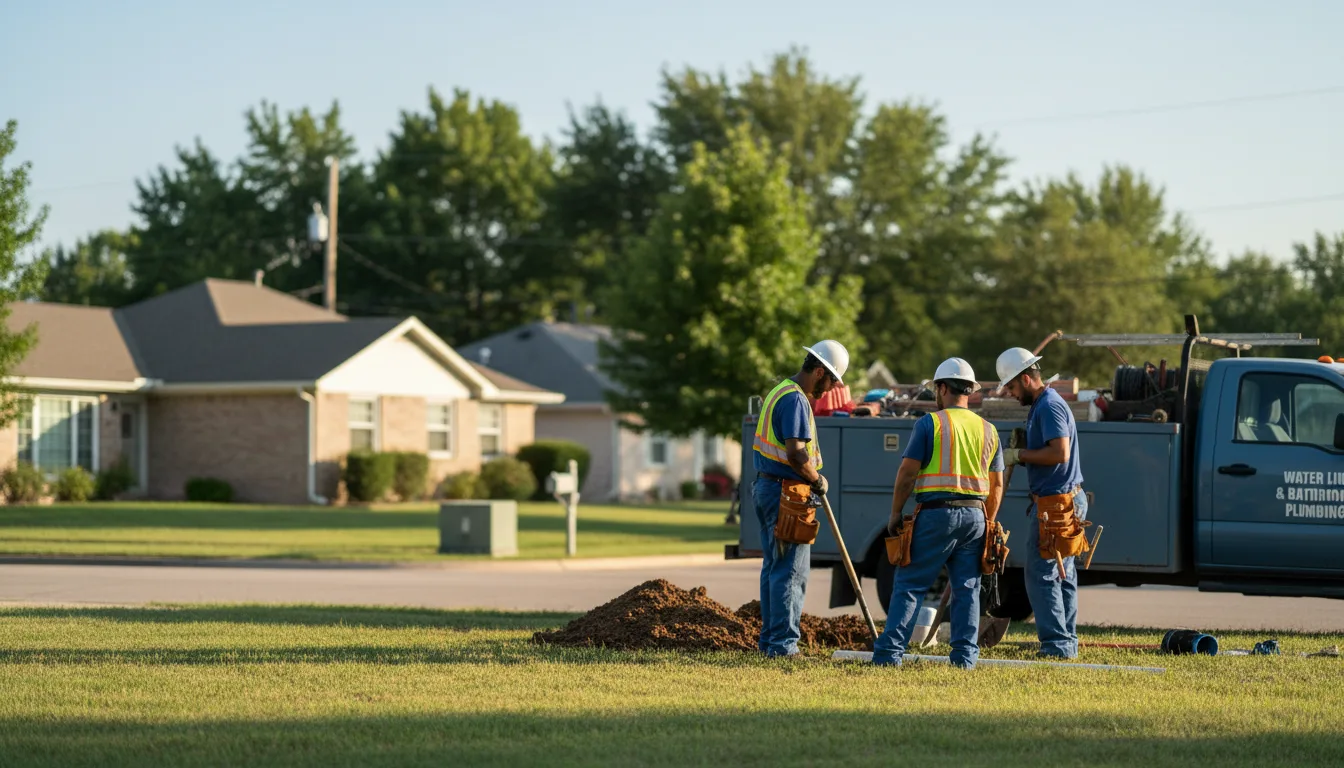 Residential water line and bathroom plumbing service in Springfield, NE